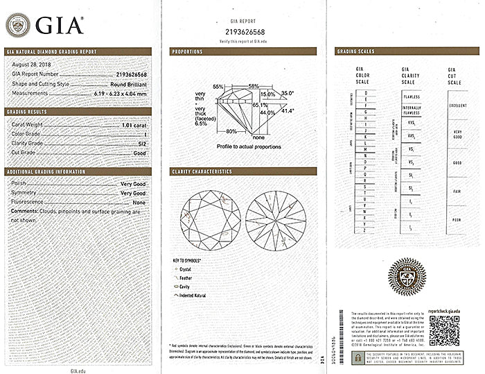 Estate GIA Certified 1.03ct and 1.01ct Diamond Stud Earrings