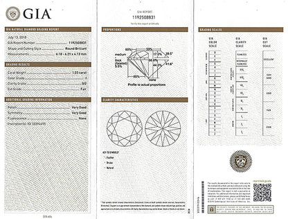 Estate GIA Certified 1.03ct and 1.01ct Diamond Stud Earrings