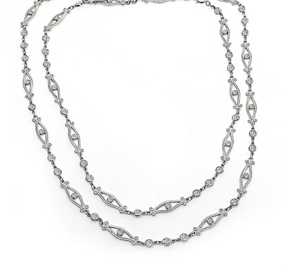 Vintage 2.30ct Diamond By The Yard Necklace