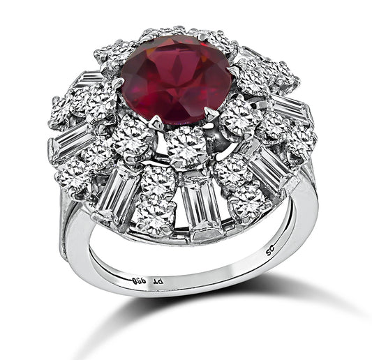 Estate 2.35ct Rubellite 2.25ct Diamond Ring