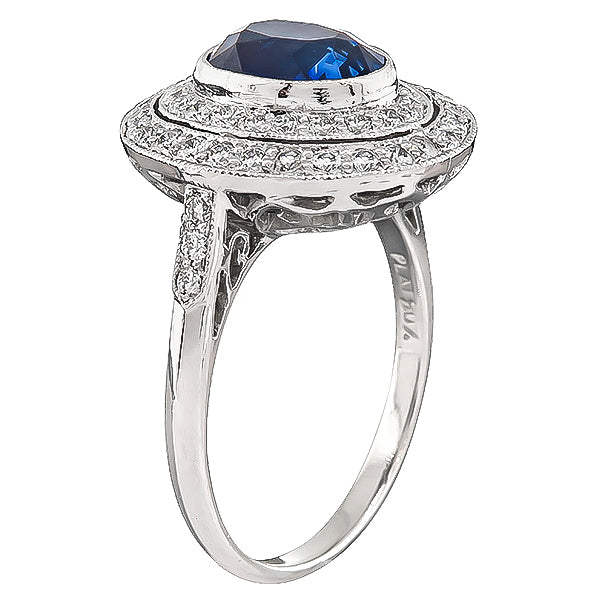 Estate 2.44ct Sapphire 0.60ct Diamond Ring