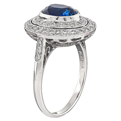 Estate 2.44ct Sapphire 0.60ct Diamond Ring