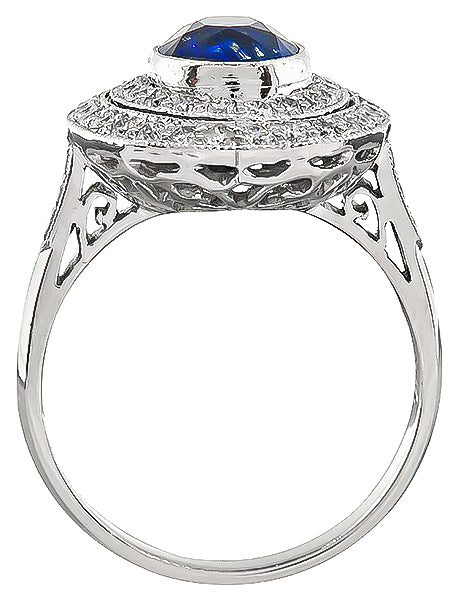 Estate 2.44ct Sapphire 0.60ct Diamond Ring