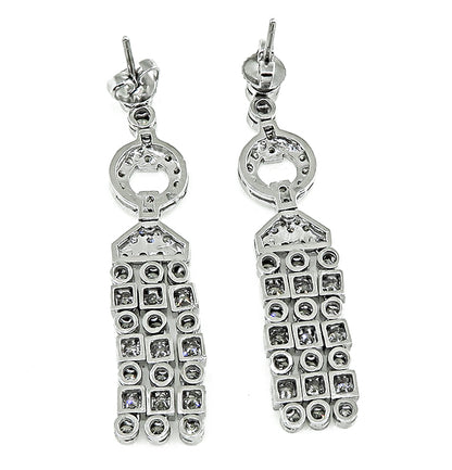 Art Deco Style 2.75ct Diamond 18K White Gold Earrings