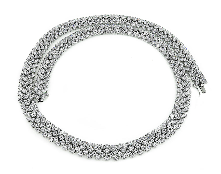 Estate 21.60ct Diamond Platinum Necklace