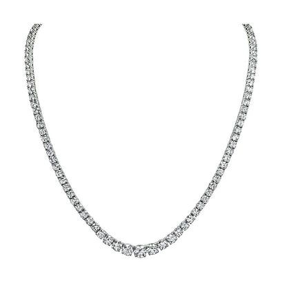 Estate 21.18ct Diamond Platinum Tennis Necklace