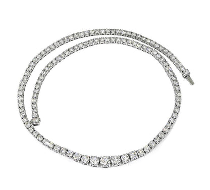 Estate 21.18ct Diamond Platinum Tennis Necklace