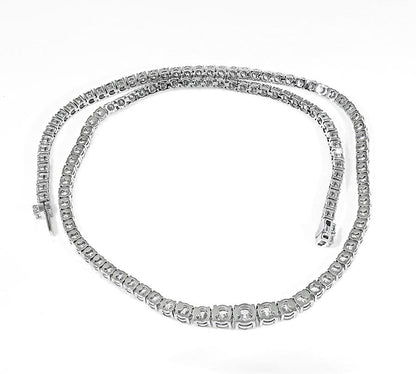 Estate 21.18ct Diamond Platinum Tennis Necklace