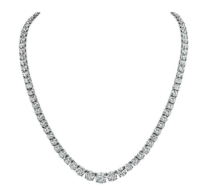 Estate 22.44ct Diamond 14k White Gold Tennis Necklace