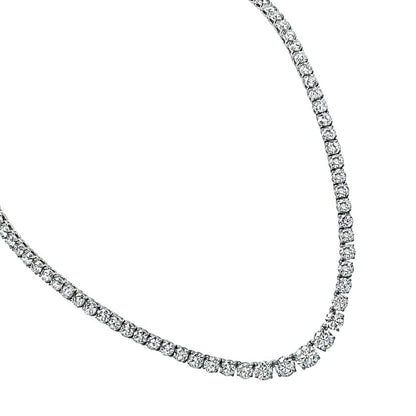 Estate 22.44ct Diamond 14k White Gold Tennis Necklace