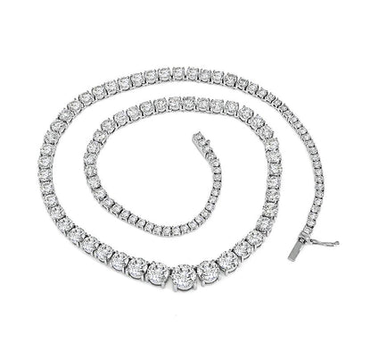 Estate 22.44ct Diamond 14k White Gold Tennis Necklace