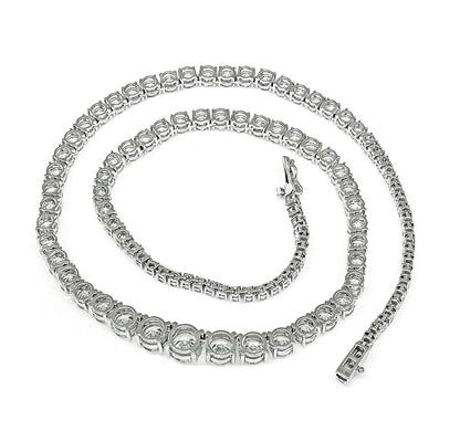 Estate 22.44ct Diamond 14k White Gold Tennis Necklace