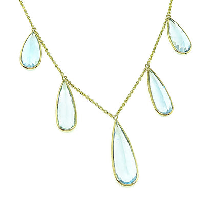Estate 23.51ct Aquamarine Gold Necklace