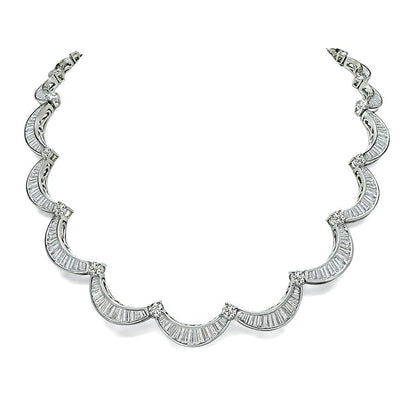 Estate 27.50ct Diamond Gold Choker Necklace