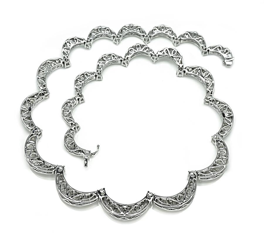 Estate 27.50ct Diamond Gold Choker Necklace