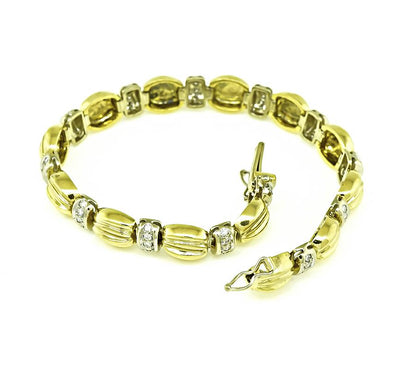 Estate 2.00ct Diamond Two Tone Gold Bracelet