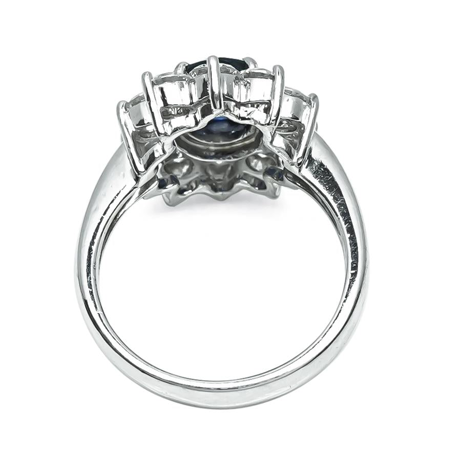 Estate 2.00ct Sapphire 1.00ct Diamond Engagement Ring