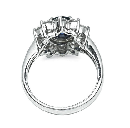 Estate 2.00ct Sapphire 1.00ct Diamond Engagement Ring