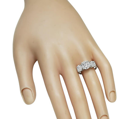 Estate 2.32ct Center Diamond 2.00ct Side Diamond Engagement Ring