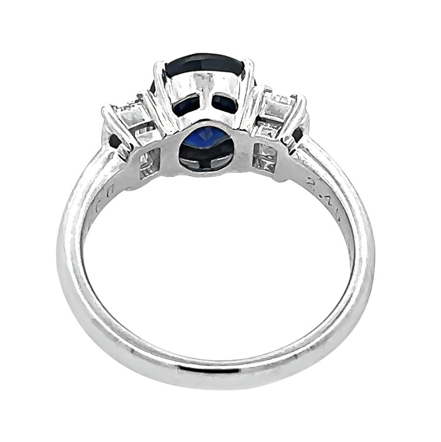 Estate 2.45ct Sapphire 0.45ct Diamond Engagement Ring