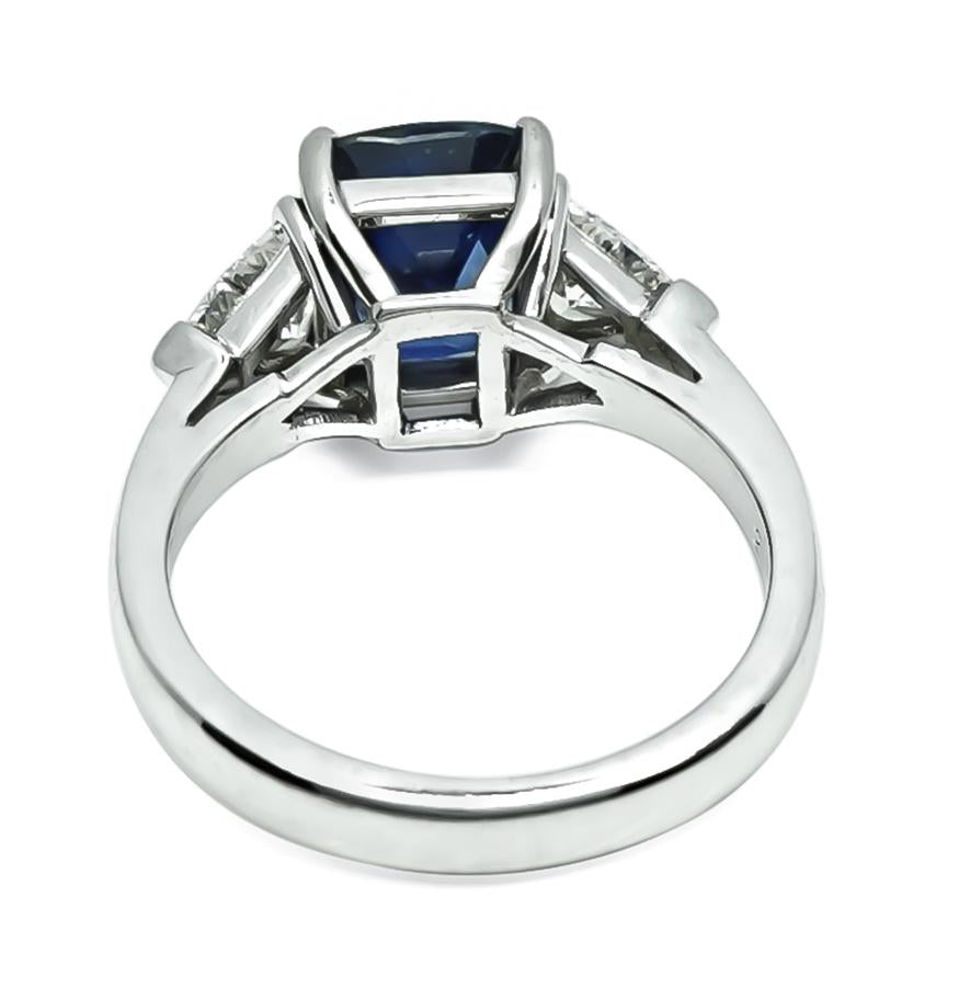 Estate 2.50ct Sapphire 0.80ct Diamond Engagement Ring