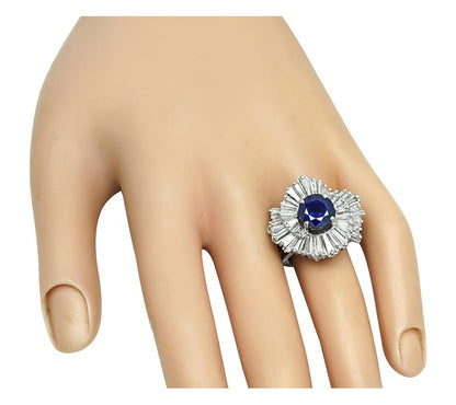 Estate 2.97ct Sapphire 1.75ct Diamond Ring