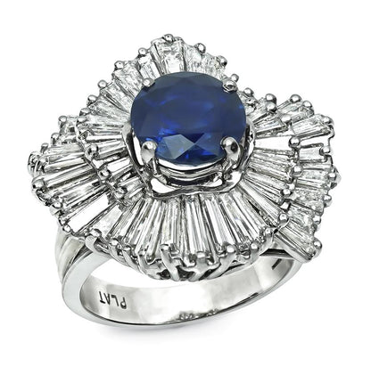 Estate 2.97ct Sapphire 1.75ct Diamond Ring
