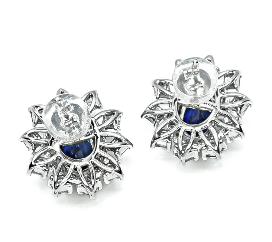 Estate 2.88ct Sapphire 1.54ct Diamond Studs Earrings