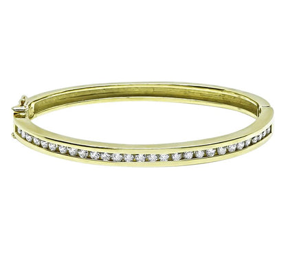 Estate 2.20ct Diamond Gold Bangle