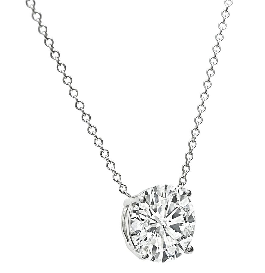 Estate 2.55ct Diamond Solitaire Pendant Necklace