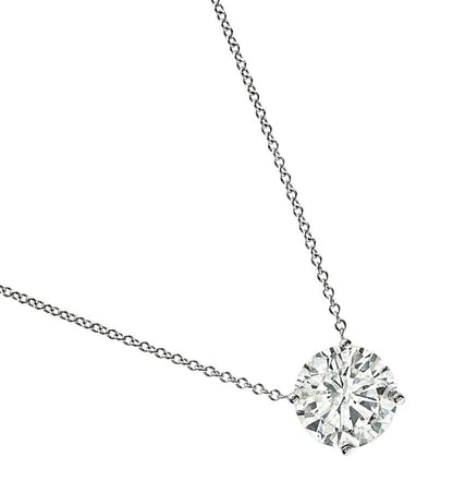 Estate 2.55ct Diamond Solitaire Pendant Necklace