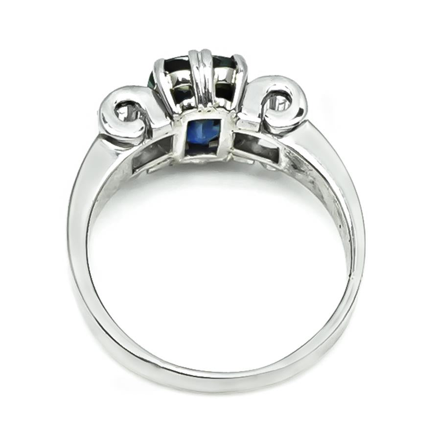 Estate 2.58ct Sapphire Diamond Engagement Ring