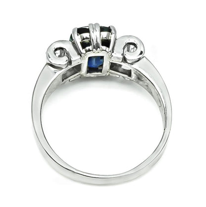 Estate 2.58ct Sapphire Diamond Engagement Ring