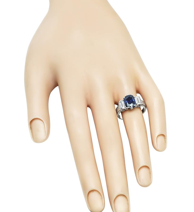 Estate 2.58ct Sapphire Diamond Engagement Ring
