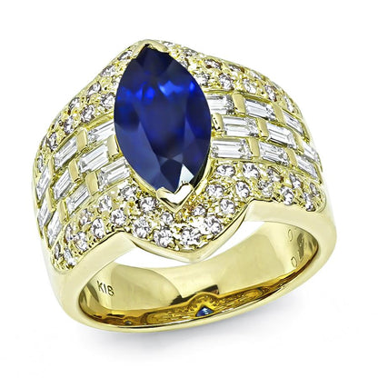 Estate 2.70ct Sapphire 1.66ct Diamond and Fancy Color Pink Diamond Gold Ring