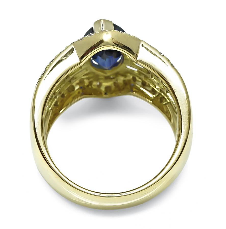 Estate 2.70ct Sapphire 1.66ct Diamond and Fancy Color Pink Diamond Gold Ring