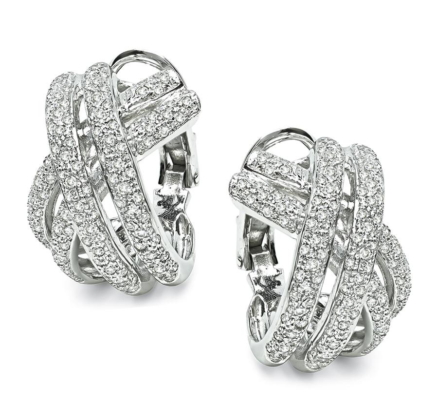 Estate 2.40ct Diamond Gold Earrings