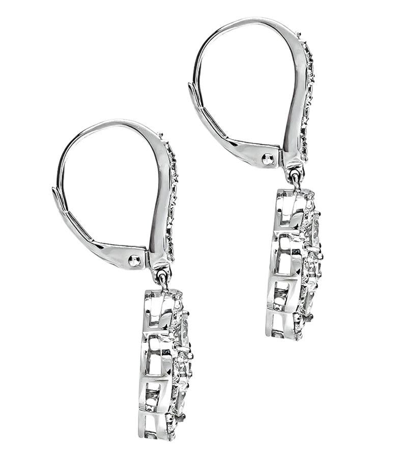 Estate 2.71ct Diamond Platinum Earrings