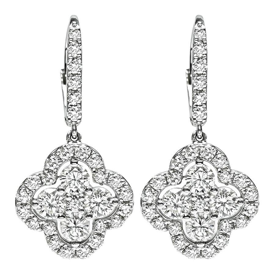 Estate 2.71ct Diamond Platinum Earrings