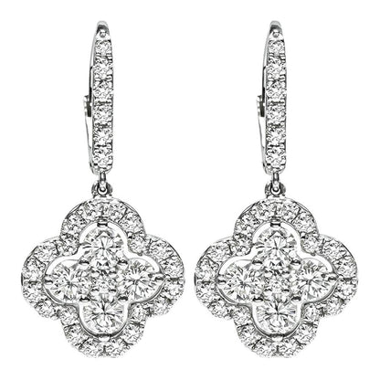 Estate 2.71ct Diamond Platinum Earrings