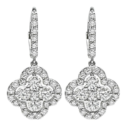 Estate 2.71ct Diamond Platinum Earrings