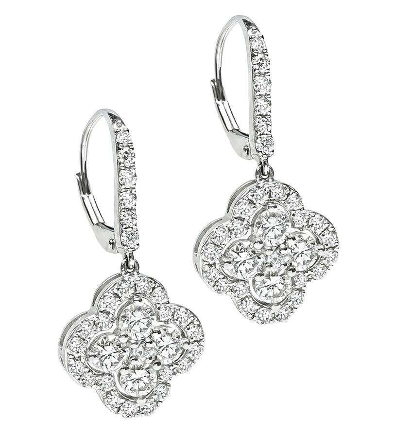 Estate 2.71ct Diamond Platinum Earrings