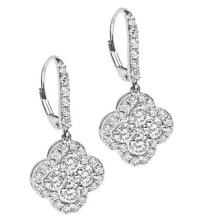 Estate 2.71ct Diamond Platinum Earrings