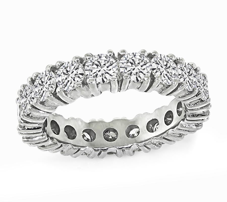 Estate 2.50ct Diamond 14k White Gold Eternity Wedding Band
