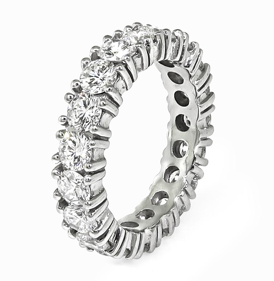 Estate 2.50ct Diamond 14k White Gold Eternity Wedding Band