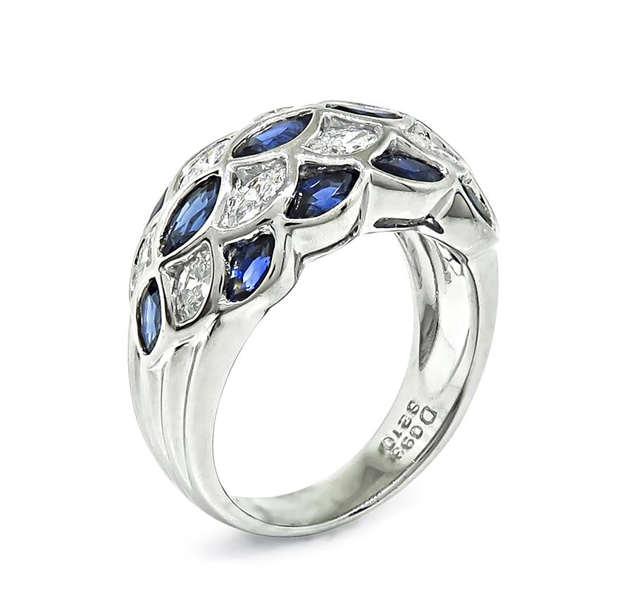 Estate 2.10ct Sapphire 0.99ct Diamond Platinum Ring