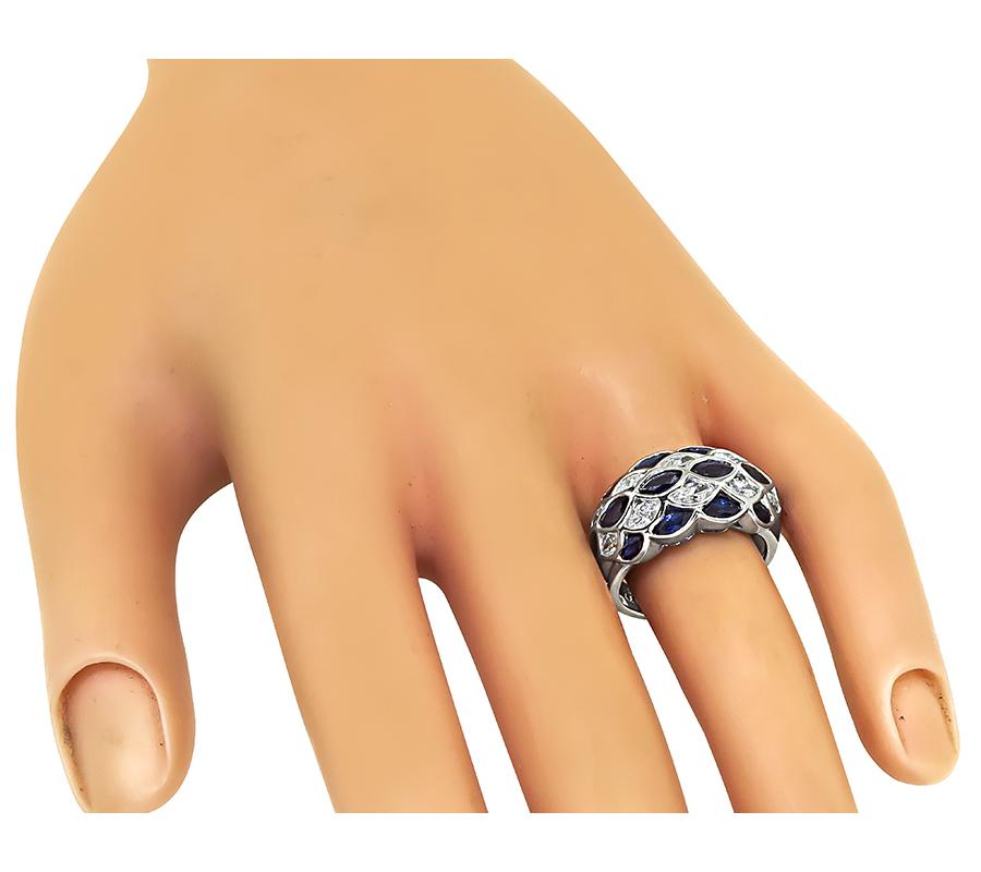 Estate 2.10ct Sapphire 0.99ct Diamond Platinum Ring