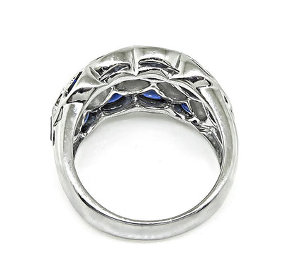Estate 2.10ct Sapphire 0.99ct Diamond Platinum Ring