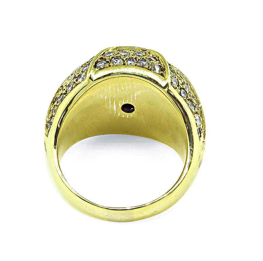 Estate 2.53ct Ceylon Sapphire 2.59ct Diamond 18k Yellow Gold Ring