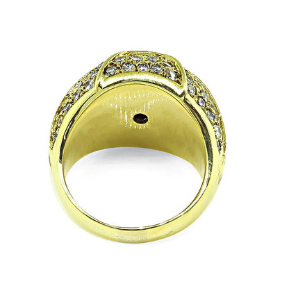 Estate 2.53ct Ceylon Sapphire 2.59ct Diamond 18k Yellow Gold Ring